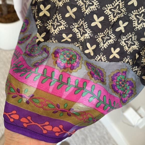 Natural Life Colorful Geometric Print Kimono Top Swim Beach Cover Up One Size - Picture 11 of 13